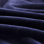 Textile doux de notre housse de canape d'angle en velours bleu marine