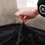 Textile elastique pour housse d'assise de canape angle design noir