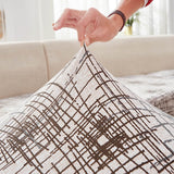 Textile elastique pour housse d'assise de canape angle effet chine