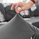 Textile elastique pour housse d'assise de canape angle grise