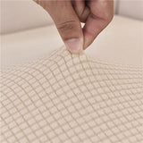 Textile elastique pour housse d'assise de canape d'angle jacquard beige