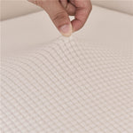 Textile elastique pour housse d'assise de canape d'angle jacquard blanc