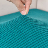 Textile elastique pour housse d'assise de canape d'angle jacquard bleu canard