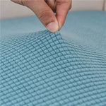 Textile elastique pour housse d'assise de canape d'angle jacquard bleu ciel