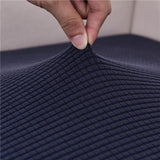 Textile elastique pour housse d'assise de canape d'angle jacquard bleu marine