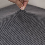 Textile elastique pour housse d'assise de canape d'angle jacquard gris anthracite