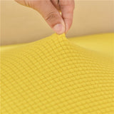 Textile elastique pour housse d'assise de canape d'angle jacquard jaune