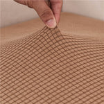 Textile elastique pour housse d'assise de canape d'angle jacquard marron clair