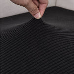 Textile elastique pour housse d'assise de canape d'angle jacquard noir