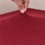Textile elastique pour housse d'assise de canape d'angle jacquard rouge