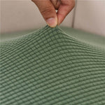 Textile elastique pour housse d'assise de canape d'angle jacquard vert d'eau