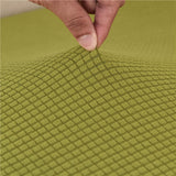 Textile elastique pour housse d'assise de canape d'angle jacquard vert