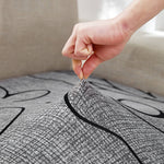 Textile elastique pour housse d'assise de canape angle universelle gris