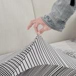 Textile elastique pour housse assise de canape blanc et gris