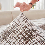 Textile elastique pour housse assise de canape effet chine