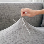 Textile extensible de notre housse de canape angle bi-extensible gris