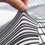 Textile extensible pour housse de canapé angle blanc et gris