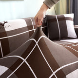 Textile extensible de notre housse de canape angle moderne marron