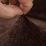 Textile extensible de notre housse de canape velours marron chocolat