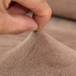 Textile extensible de notre housse de canape velours marron clair