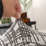 Textile extensible pour housse de chaise moderne blanc gris