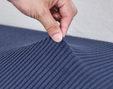Textile resistant pour housse d'assise de canape jacquard bleu marine