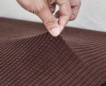 Textile resistant pour housse d'assise de canape jacquard marron fonce