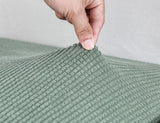 Textile resistant pour housse d'assise de canape jacquard vert de gris