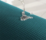 Tissu jacquard extensible et hydrophobe pour Housse de chaise impermeable bleu canard