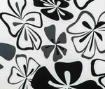 Tissu elastique pour housse de chaise fleurie blanc noir