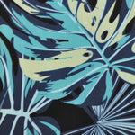 Tissu elastique pour housse de chaise fleurie bleu marine