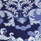 Tissu elastique pour housse de chaise vintage blanc bleu