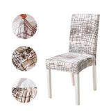 Housse de chaise extensible moderne blanc gris